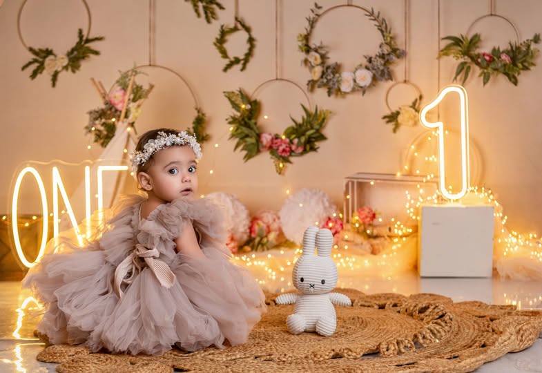 Kate Spring Floral Hoop Teepee Printed Backdrop for Photography Designed by Mandy Ringe Photography