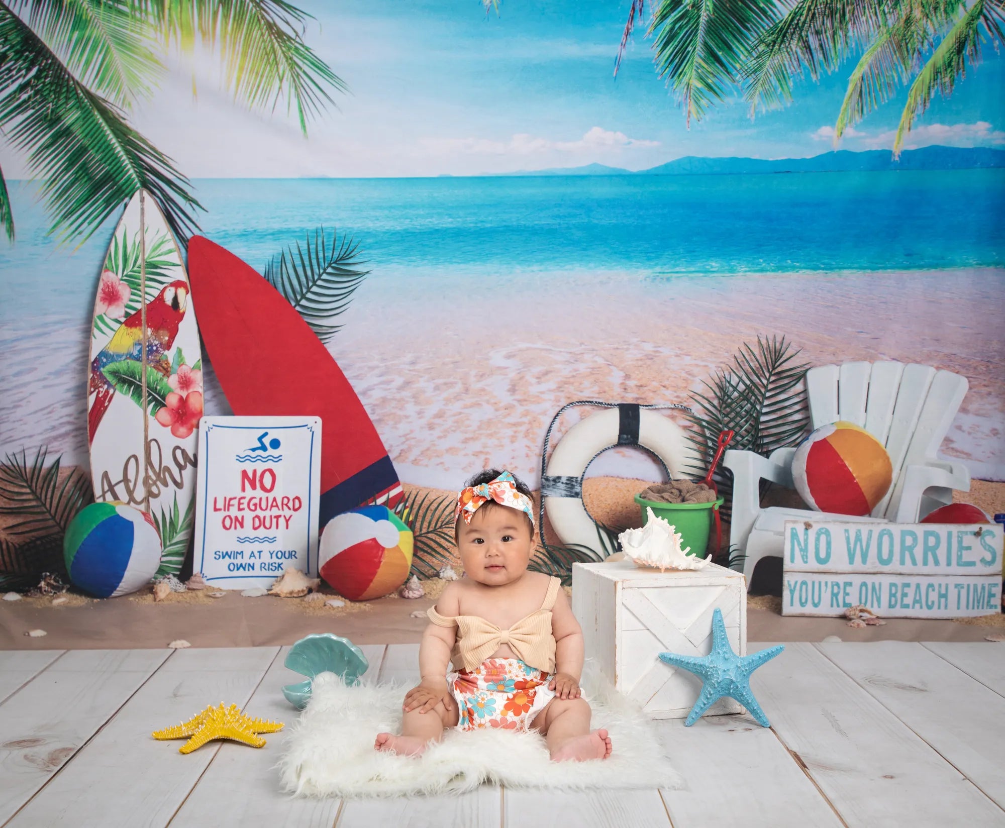 Kate Beach Day Sea Summer Backdrop for Photography Designed by Megan Leigh Photography - Kate Backdrop