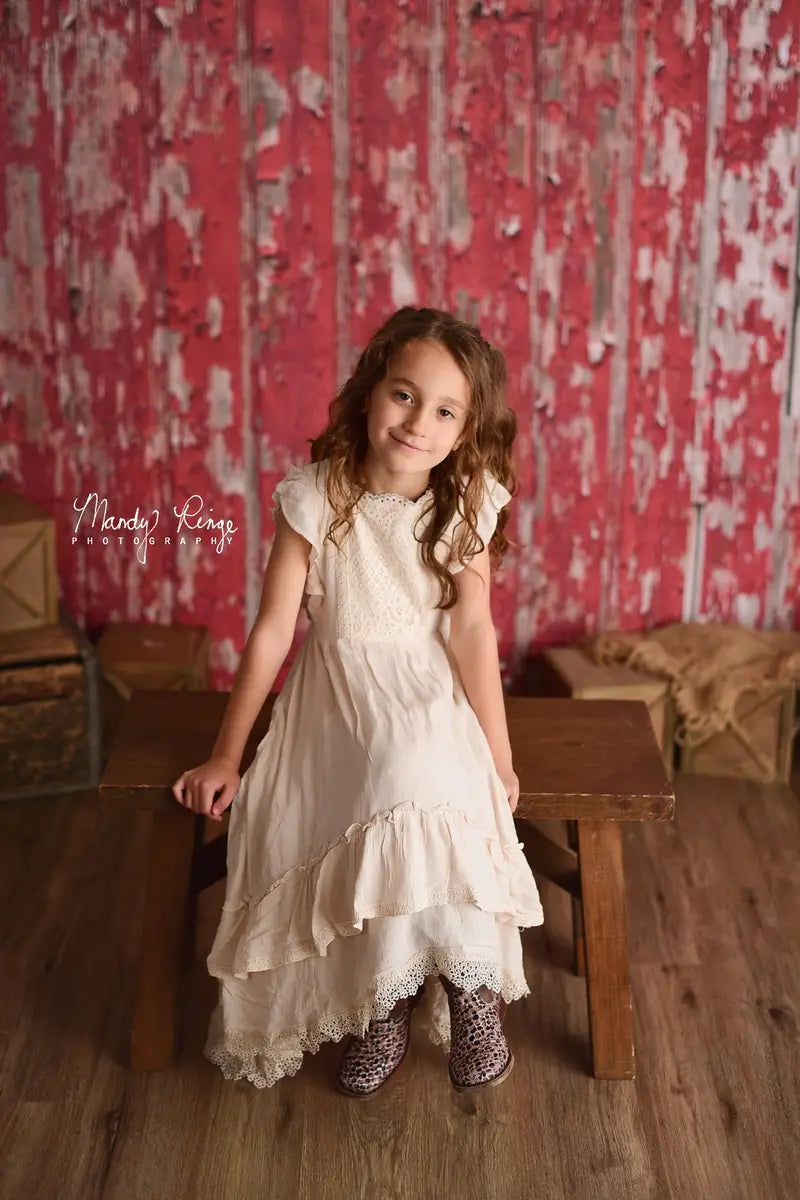 Kate Rustic Red Barn Wood Backdrop for Photography Designed By Mandy Ringe Photography