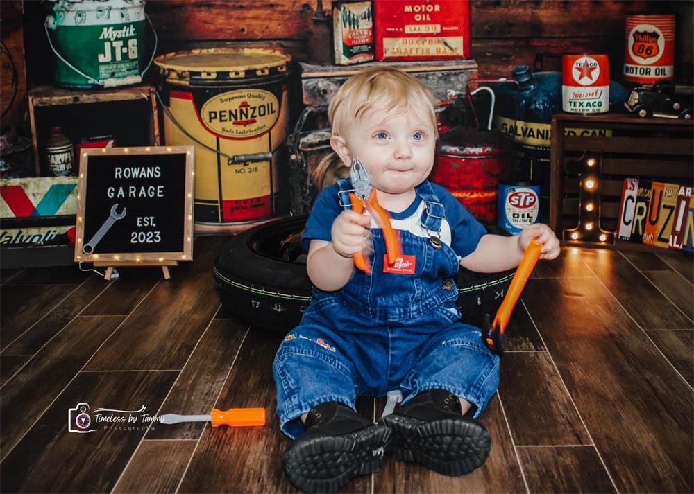 Kate Garage Boys Backdrop Designed by Arica Kirby - Kate Backdrop