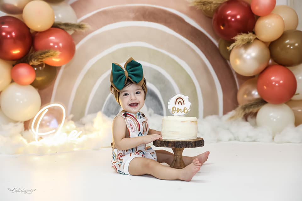 Boho Regenboog Fleece Foto Achtergrond Ontworpen door Mandy Ringe Fotografie