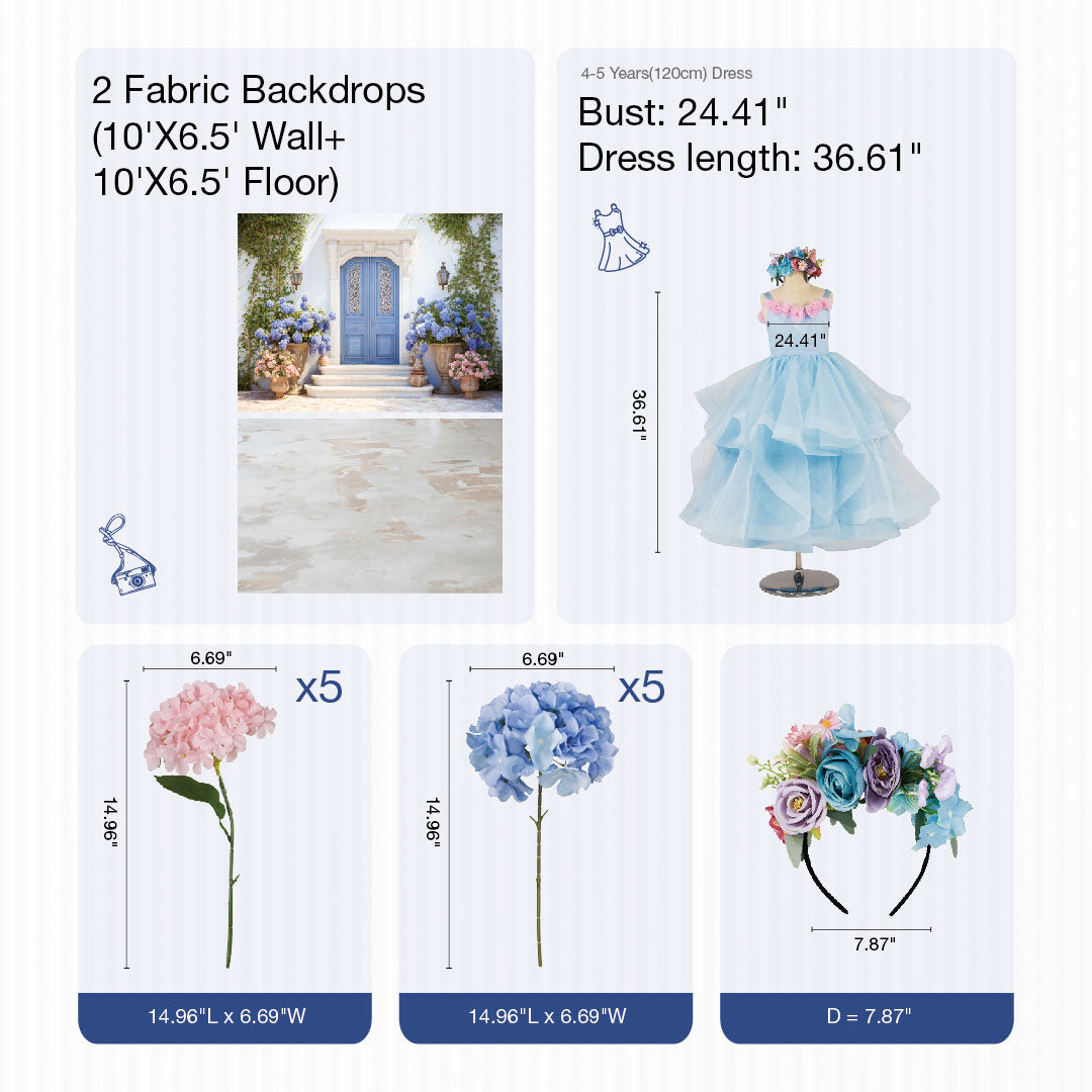 Kate Spring Blue Photo Kit Photography Backdrops&Props Themed Bundle