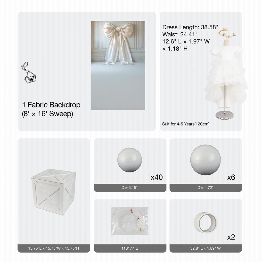 Kate Cake Smash Birthday Bow Photo Kit Photography Backdrops&Props Themed Bundle