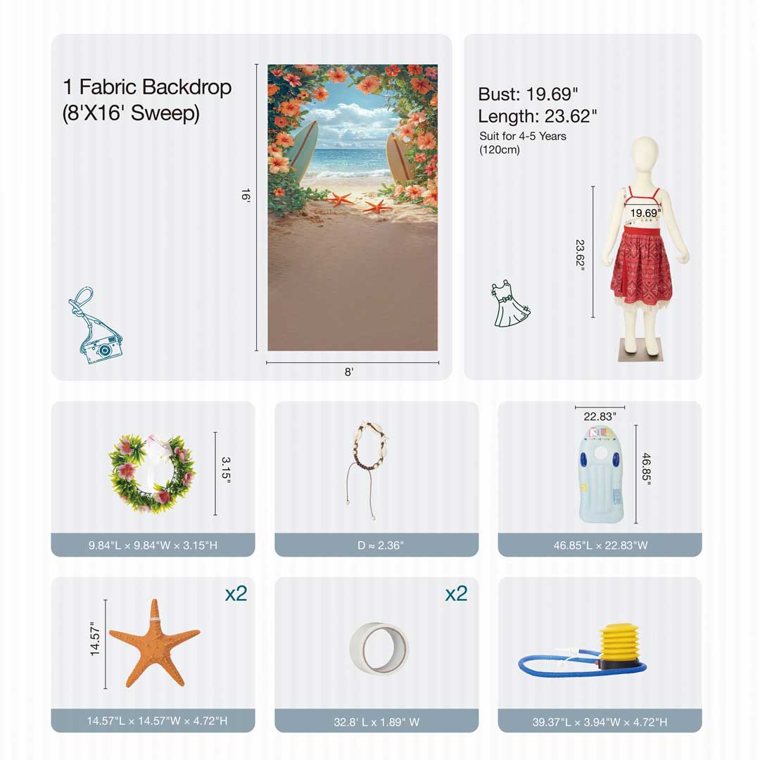 Kate Summer Beach Photo Kit Photography Backdrops&Props Themed Bundle