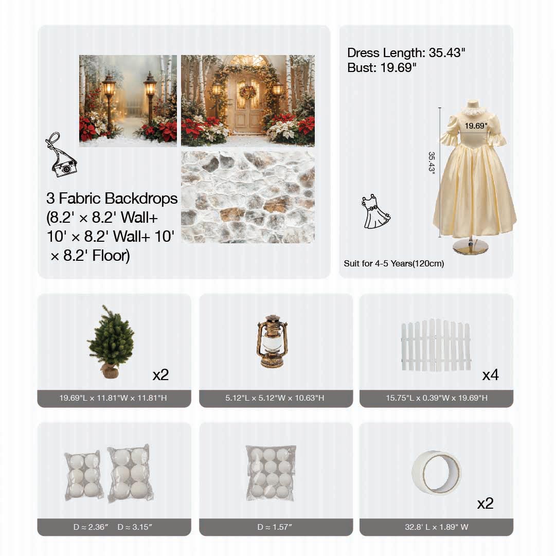 Kate Christmas Wreath Room Set Photo Kit Photography Backdrops&Props Themed Bundle