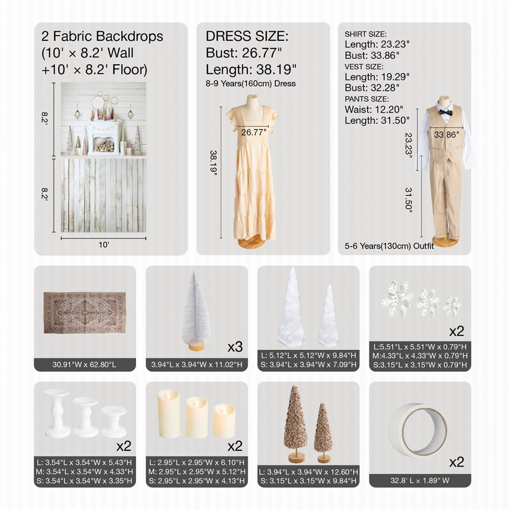 Kate Pink and Gold Boho Christmas Photo Kit Photography Backdrops&Props Themed Bundle