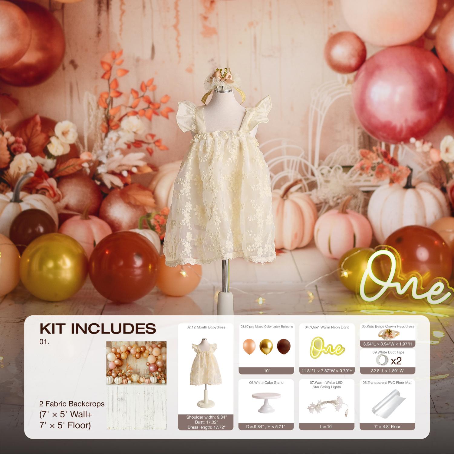 RTS Kate Boho Pumpkins Cake Smash Photo Kit Photography Backdrops&Props Themed Bundle