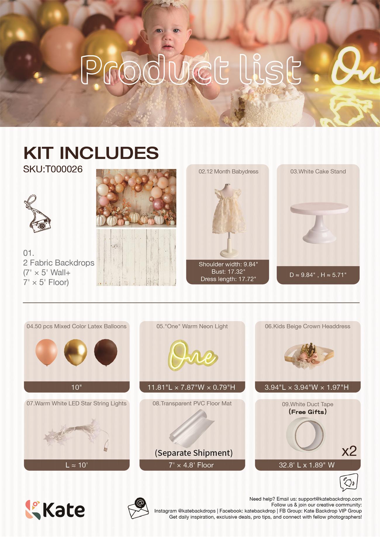 RTS Kate Boho Pumpkins Cake Smash Photo Kit Photography Backdrops&Props Themed Bundle