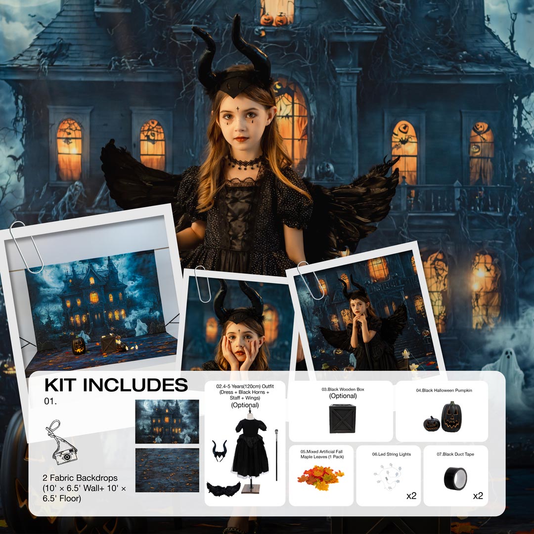 RTS Kate Halloween Dark Castle Photo Kit Photography Backdrops&Props Themed Bundle
