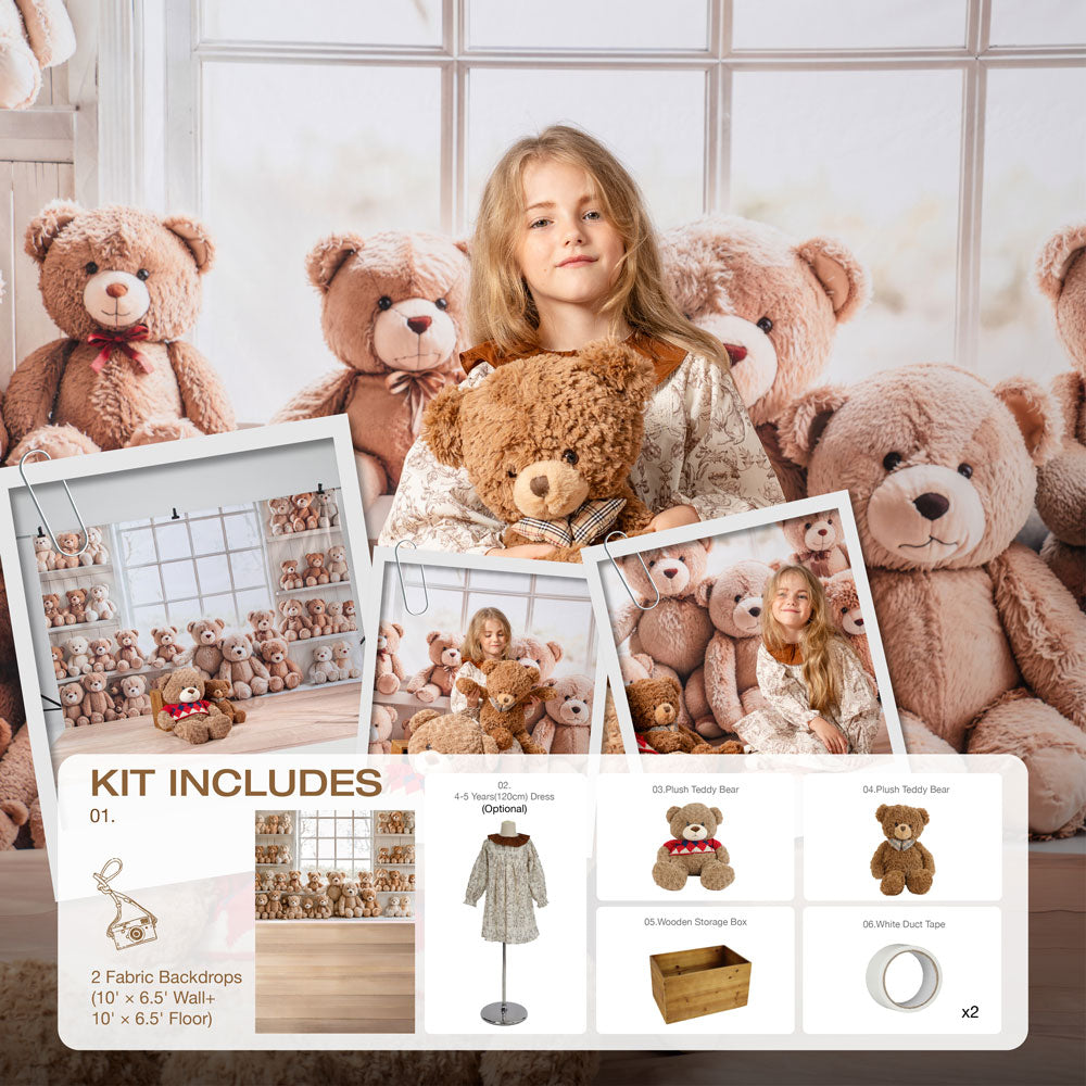 Kate Cake Smash Brown Teddy Bear Photo Kit Photography Backdrops&Props Themed Bundle
