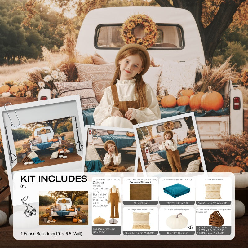 Kate Fall Outdoor Truck Photo Kit Photography Backdrops&Props Themed Bundle