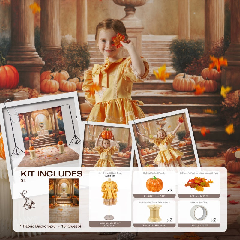 RTS Kate Fall Walkway Pumpkin Photo Kit Photography Backdrops&Props Themed Bundle