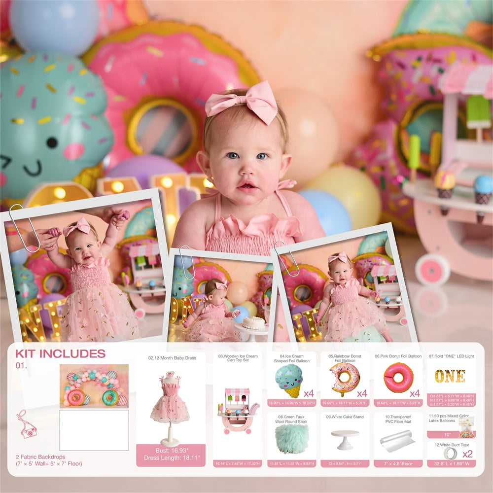 RTS Kate Donut Cake Smash Photo Kit Photography Backdrops&Props Themed Bundle