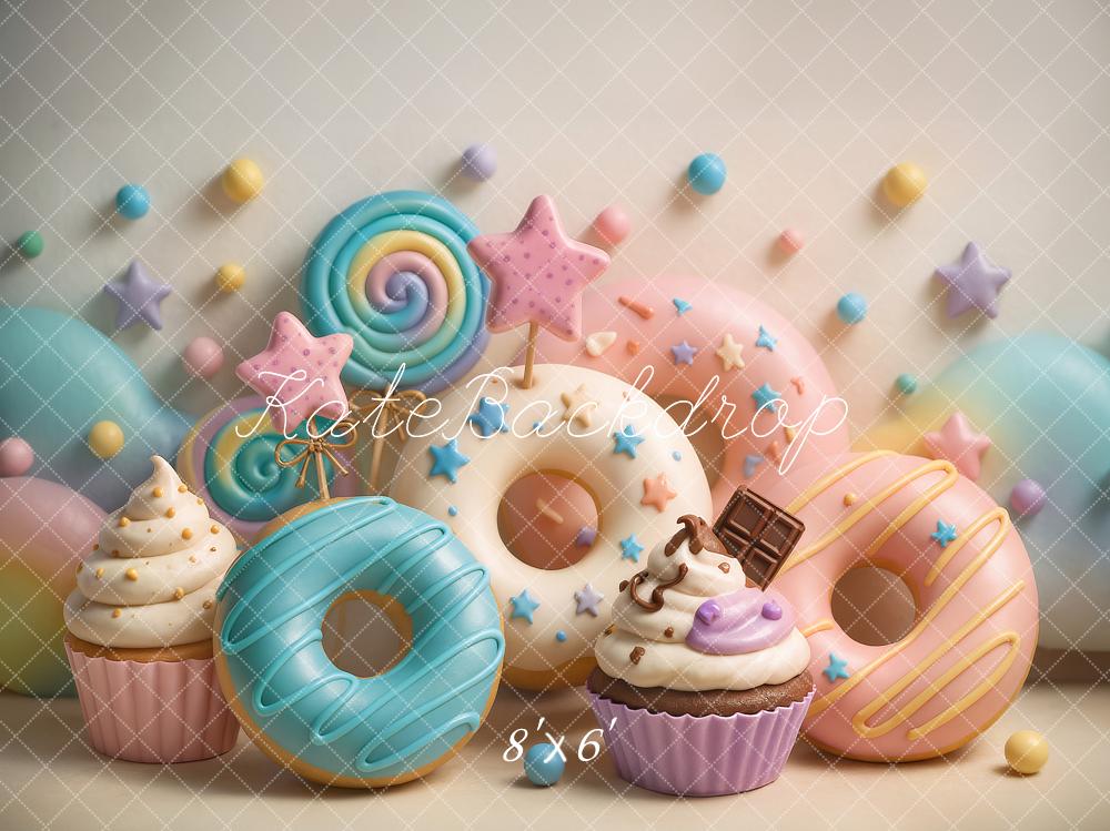 Smash Cake Donut Cupcake Lollipop Pastel Backdrop Designed by Ashley Paul
