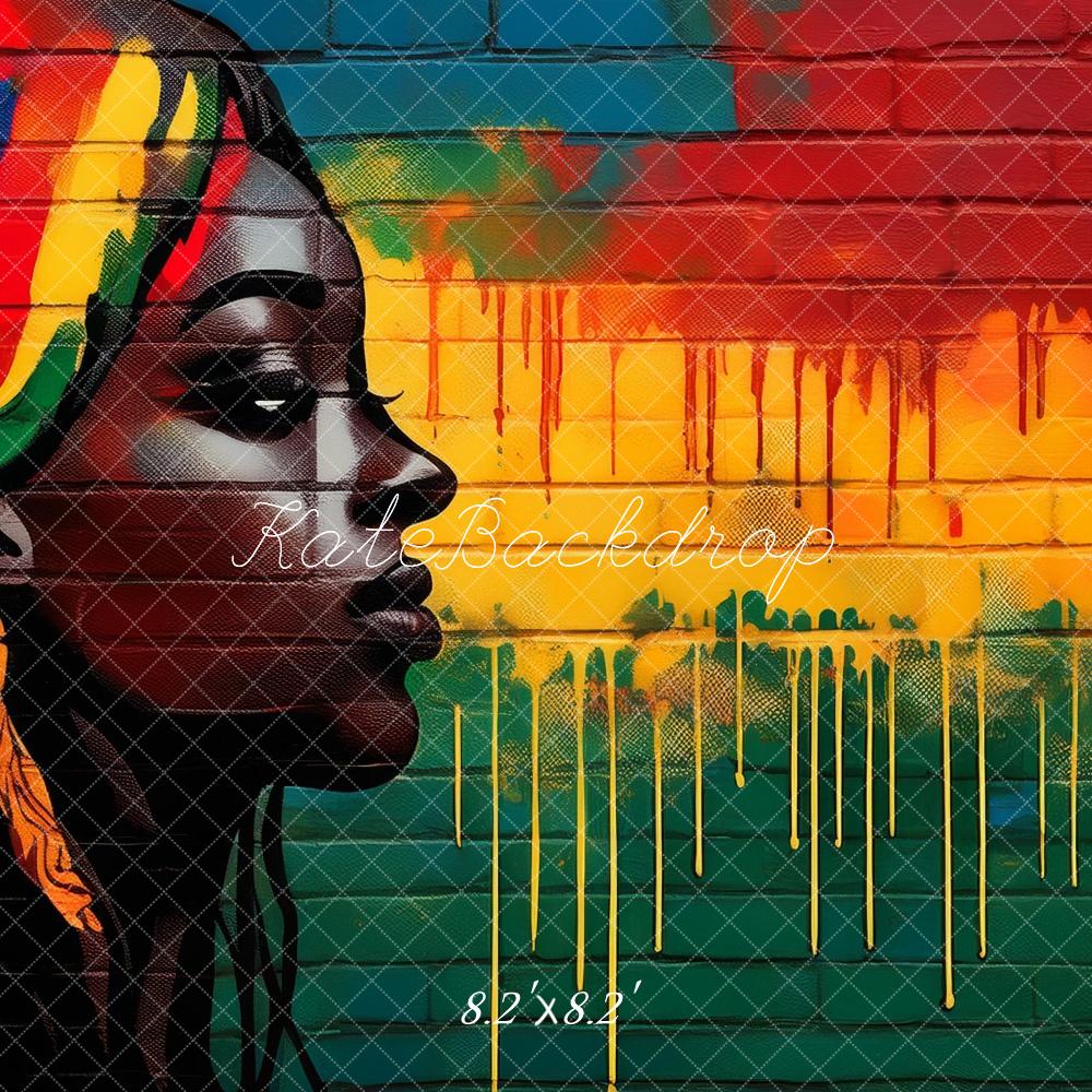 Kate Black History Face Graffiti Wall Backdrop Designed by Mandy Ringe Photography