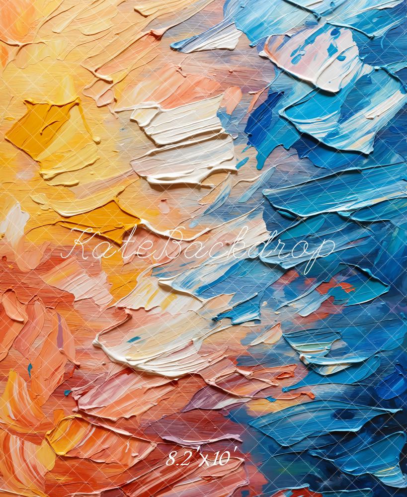 Kate Abstract Texture Colorful Painted Wall Backdrop Designed by GQ