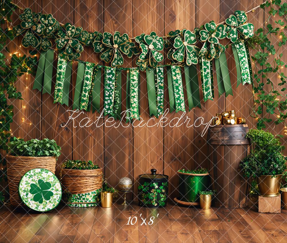 Fondo de Madera de Trébol del Día de San Patricio Diseñado por Emetselch