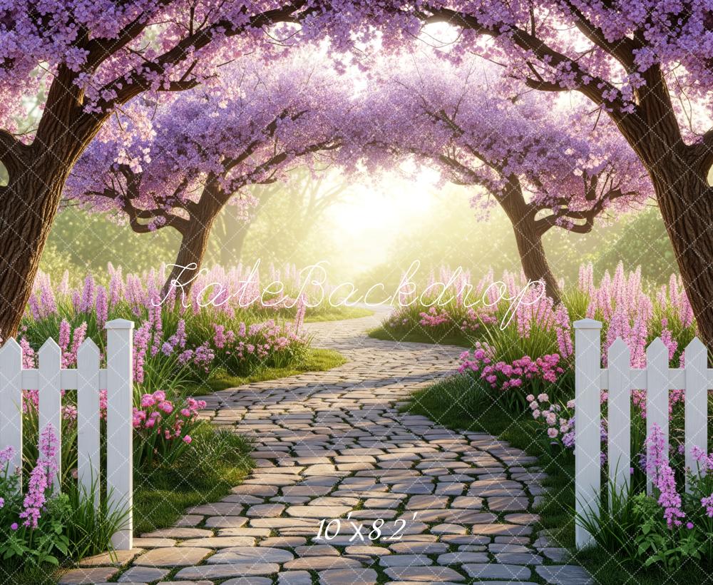 Kate Spring Pink Flower Arch Garden Pathway Backdrop Designed by Patty Roberts