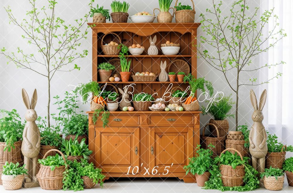Kate Easter Bunny Greenery Cabinet Backdrop Designed by Patty Roberts