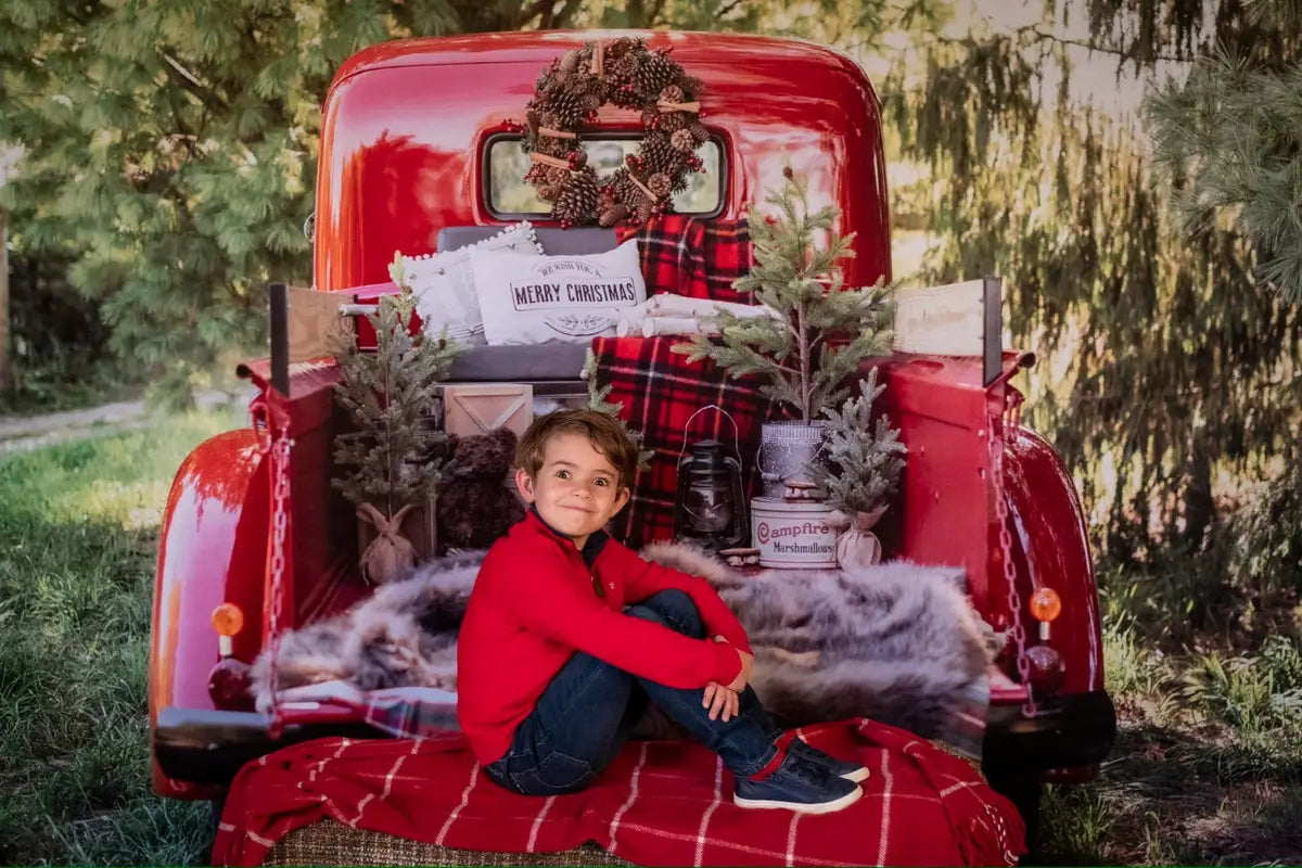 Kate Red Christmas Truck Backdrop Designed by Mandy Ringe Photography