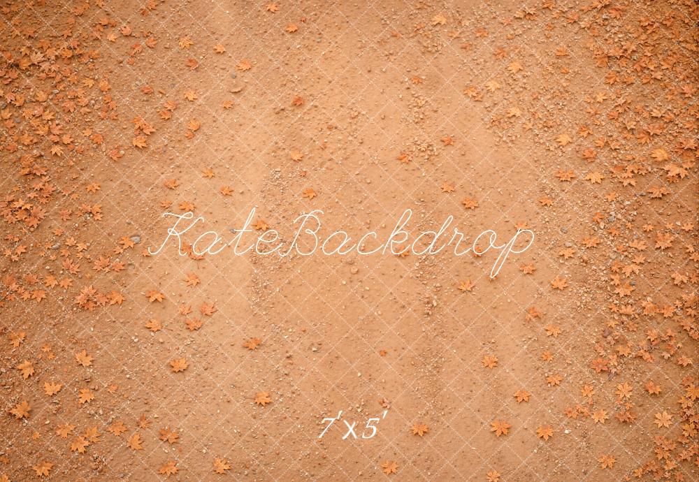 Kate Fall Maple Leaves Floor Printed Backdrop Designed by Emetselch