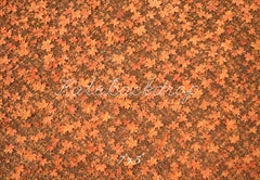 Kate Fall Orange Maple Leaves Floor Printed Backdrop Designed by Emetselch