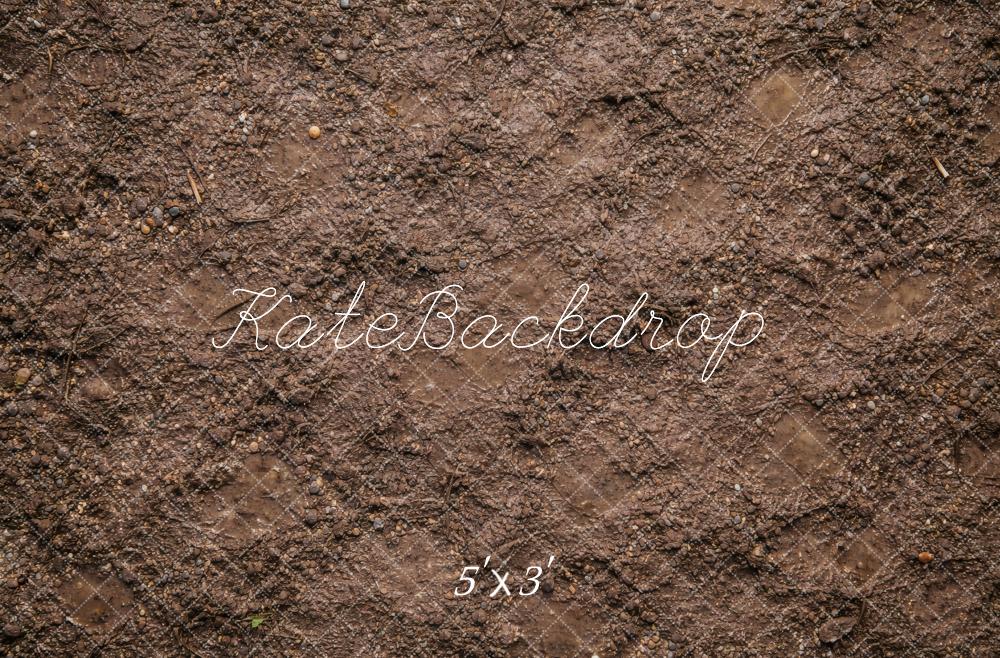 Kate Brown Dirt Ground Texture Floor Printed Backdrop Designed by Vertigo Productions