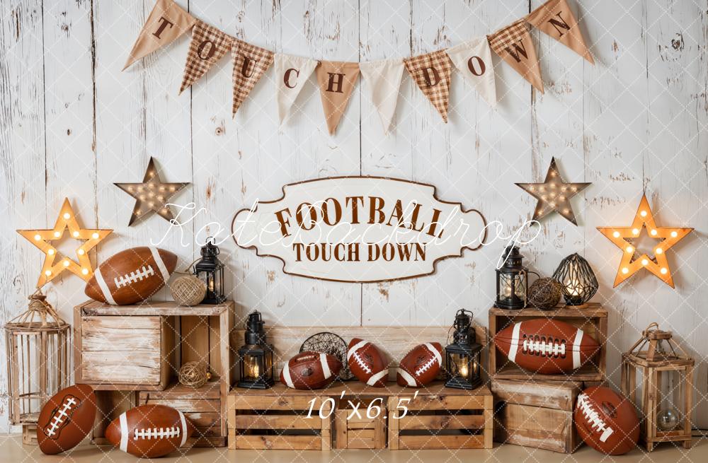 Kate Cake Smash Football Touchdown Rustic Wood Backdrop Designed by Emetselch