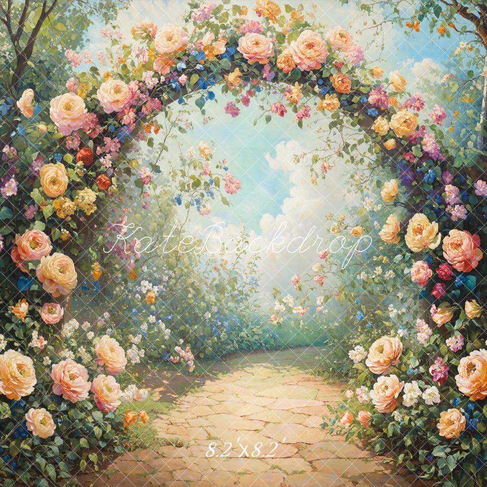 Kate Spring Flower Arch Garden Path Backdrop Designed by GQ
