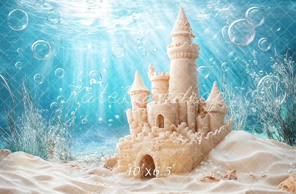 Zomer Onderwater Sandkasteel Bubbles Foto Achtergrond Designed by Emetselch