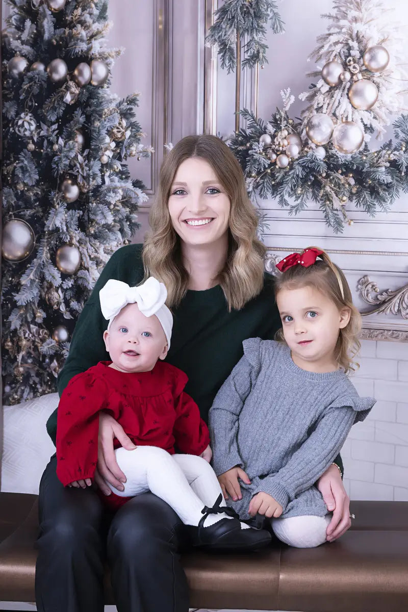 Kate Christmas White Window Wreath Backdrop Designed by Emetselch