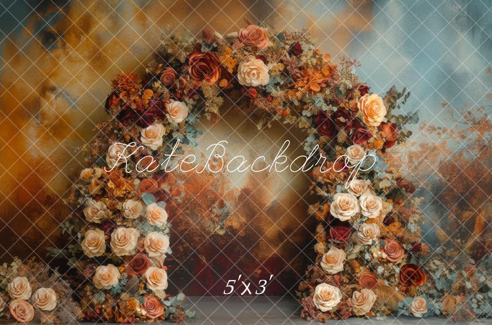 Kate Fall Flower Arch Abstract Wall Backdrop Designed by Mini MakeBelieve