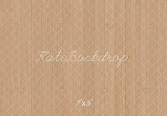 Kate Light Brown Wood Plank Heart Pattern Floor Printed Backdrop Designed by Mini MakeBelieve