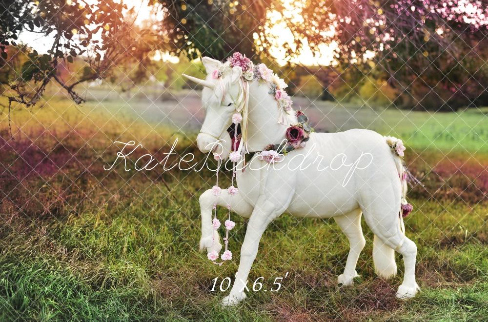 Fairy Unicorn Meadow Foto Achtergrond Designed by Mandy Ringe Photography