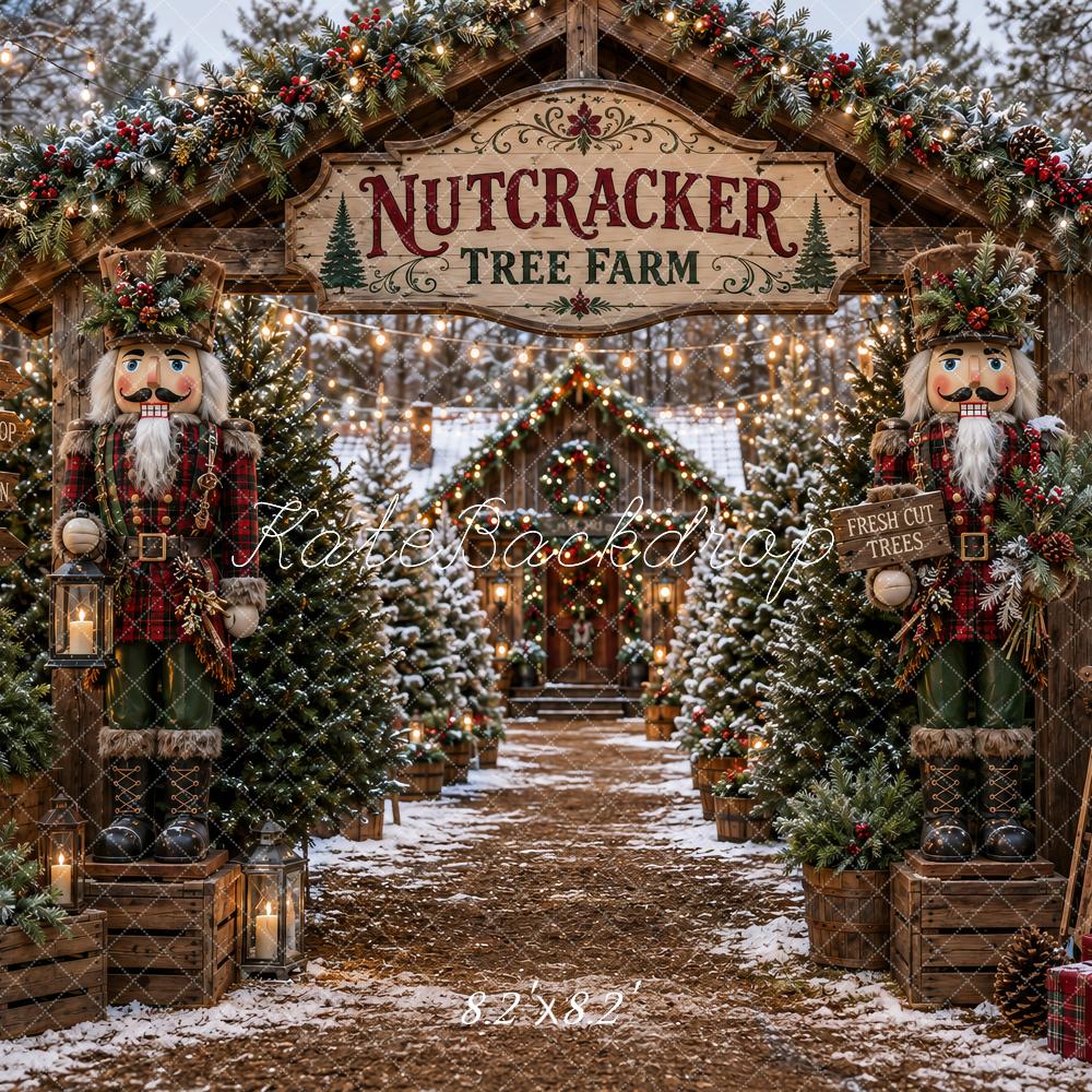 Kate Christmas Nutcracker Tree Farm Toy Soldiers Printed Backdrop Designed by Ashley Paul