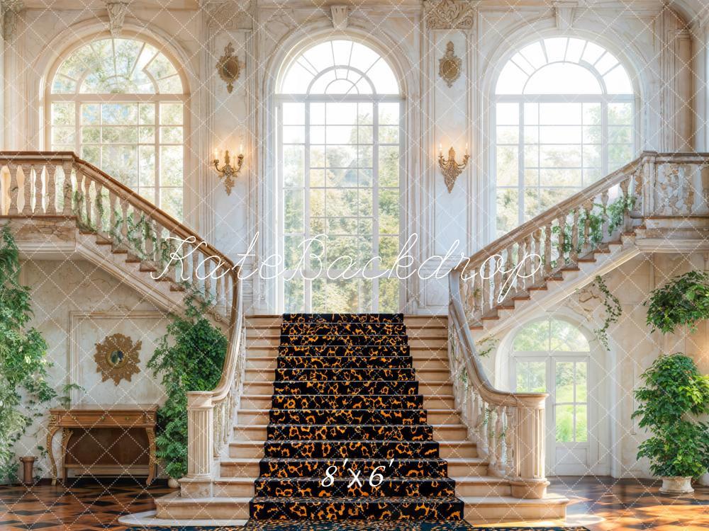 Kate Elegant Cascading Stairs Leopard Backdrop Designed by Emetselch