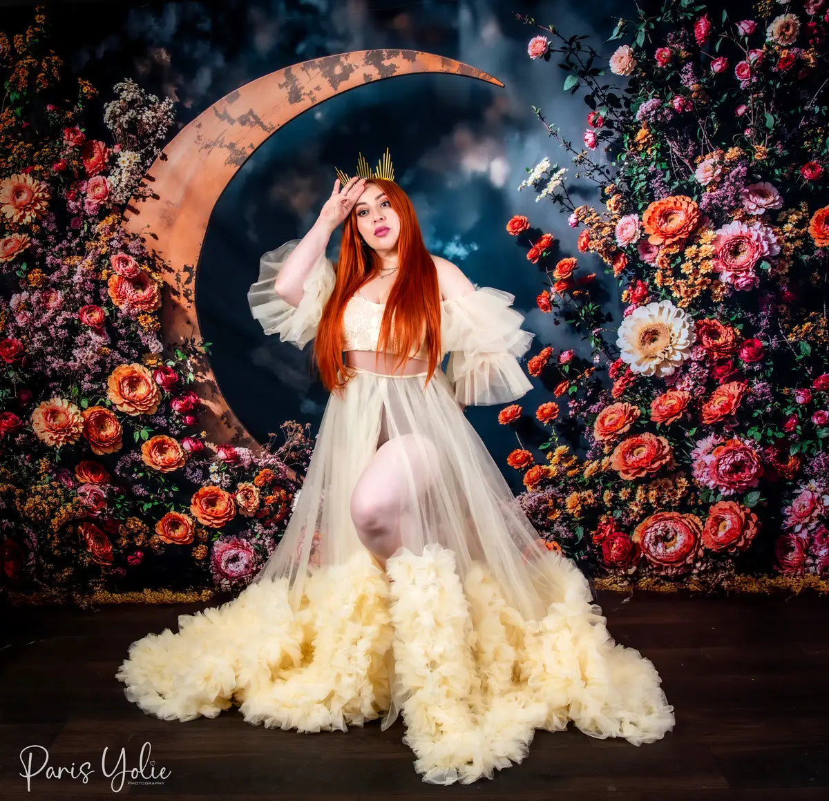 Fondo de media luna floral del Día de la Madre diseñado por Emetselch