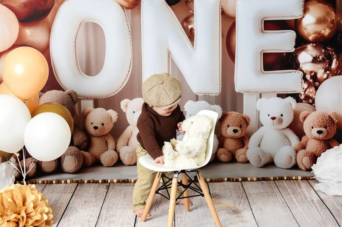 Kate Cake Smash Teddy Bear ONE Backdrop Designed by Patty Roberts