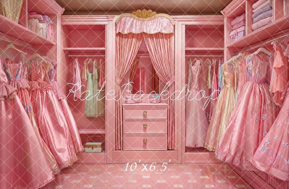 Kate Fashion Doll Pink Walk In Closet Dress Backdrop Designed by Emetselch