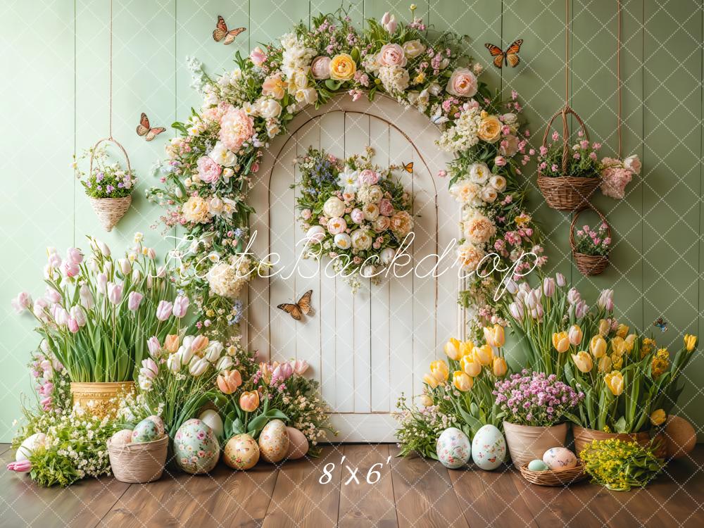 Kate Spring Easter Flower Arch Butterfly Backdrop Designed by Emetselch
