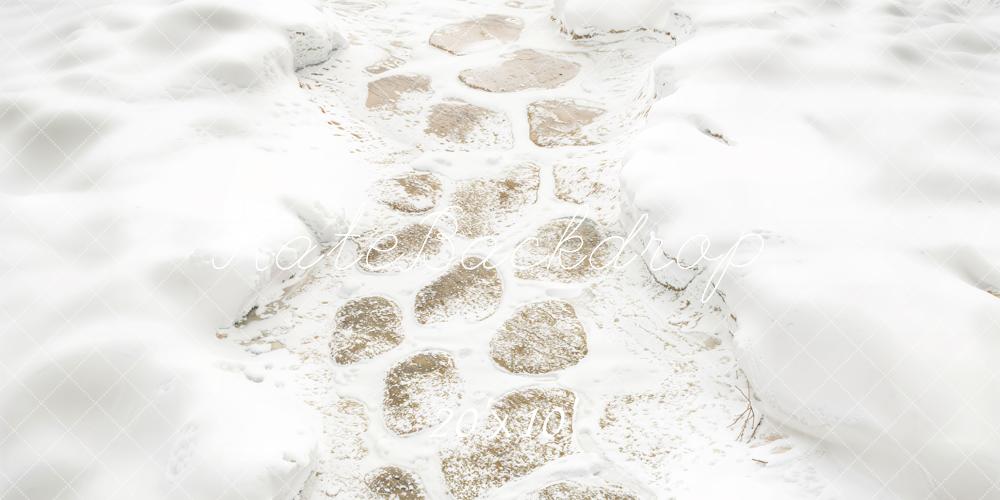 Fondo de Piso de Camino de Piedras de Invierno Diseñado por Kate Image