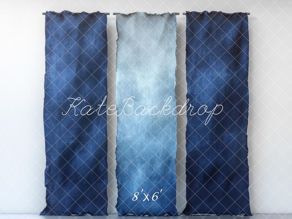 Sfondo da parete in tessuto blu sfumato progettato da Mini MakeBelieve