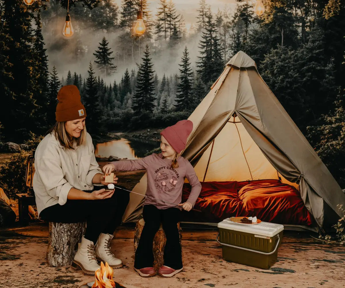 Kate Camping Forest Tent Lights Backdrop Designed by Emetselch