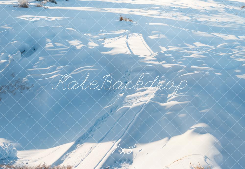 Kate Winter Thick Snow Road Floor Backdrop Designed by Emetselch