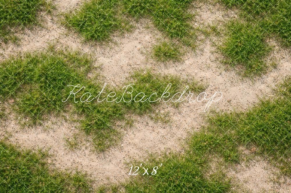 Kate Patchy Grass and Sand Floor Printed Backdrop Designed by Vertigo Productions