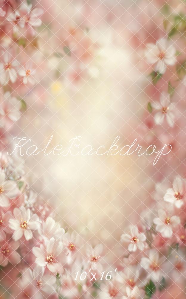 Kate Spring Floral Bokeh Pink Backdrop Designed by Emetselch
