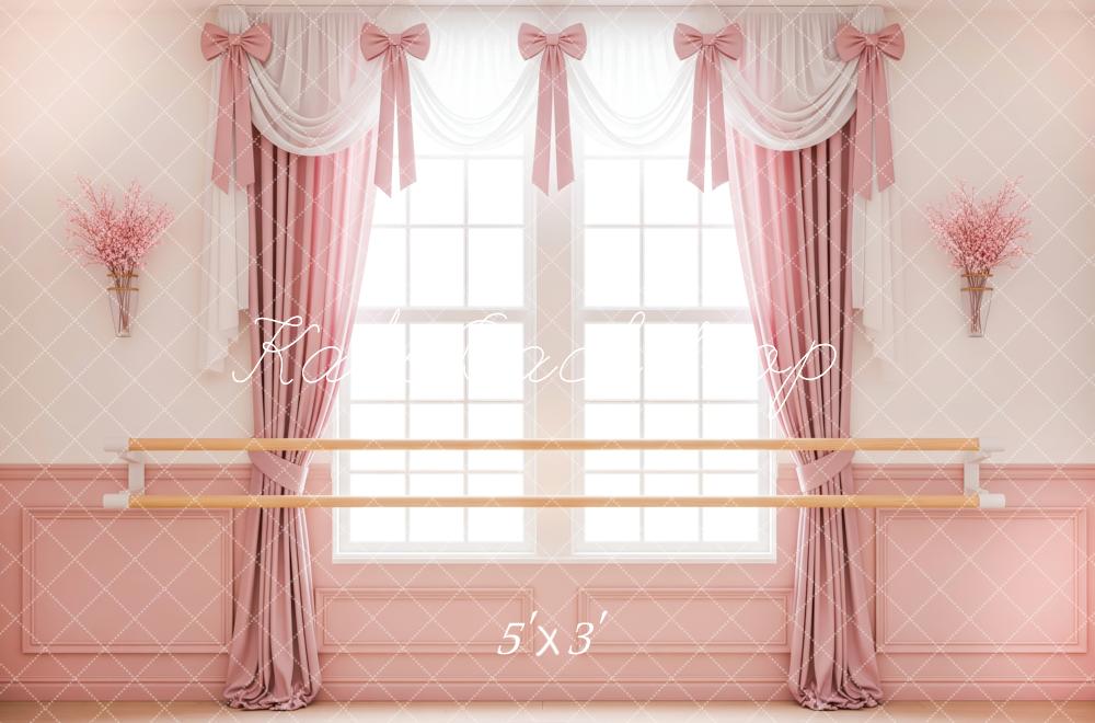 Kate Pink Ballet Barre Window Curtains Backdrop Designed by Patty Roberts