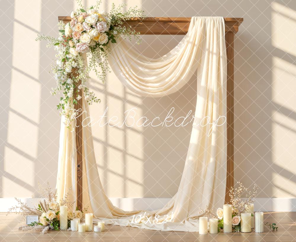 Kate Mother's Day Flower Arch Cream Candles Backdrop Designed by Emetselch