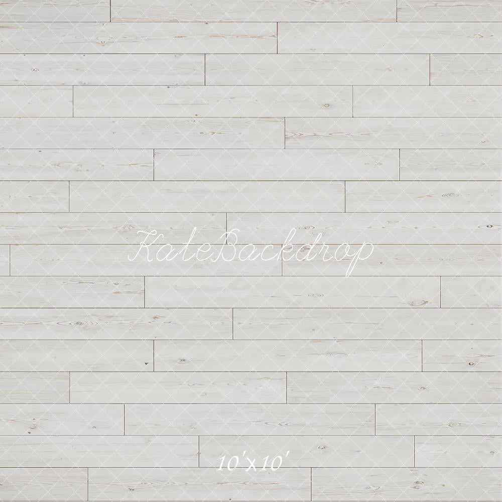 Kate White Wood Plank Floor Printed Backdrop Designed by Kate Image