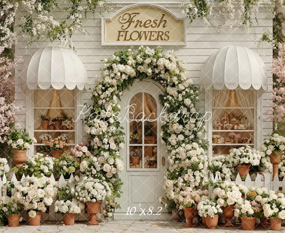 SALE Kate Spring Flower Arch White Shop Picket Fence Backdrop Designed by Emetselch